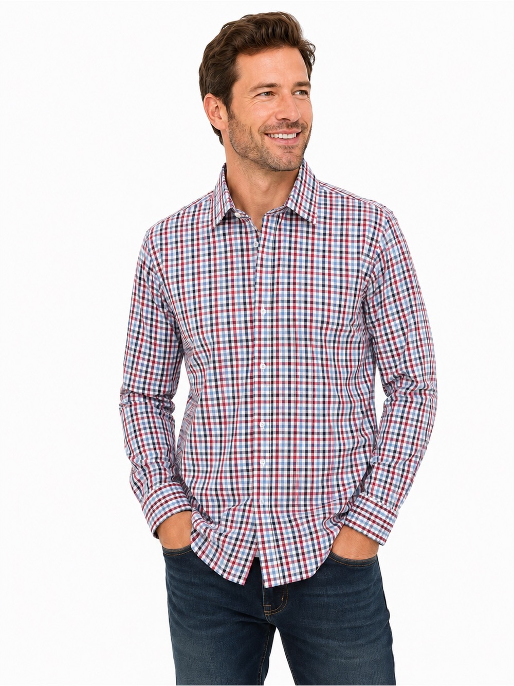 English Laundry Red & Blue Checked Button-Down Shirt
